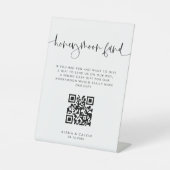 Signe De Table Fun de lune de miel | Mariage de code QR de script (Recto)