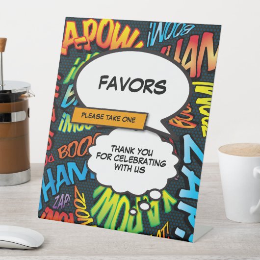 Signe De Table Fun Trendy Comic Book Faveurs (In SItu)