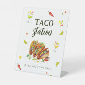Signe De Table Fun Tropical Party Taco Station Signal personnalis (Recto)