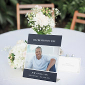 Signe De Table Funérailles bleu photo commémoration de la vie