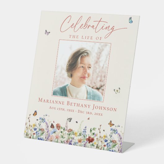 Signe De Table Funérailles commémoratives du fleur sauvage (Recto)