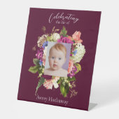 Signe De Table Funérailles de la photo rose florale (Recto)