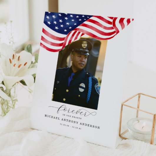 Signe De Table Funérailles Du Drapeau Américain Pour Toujours Dan