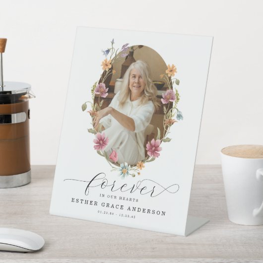 Signe De Table Funérailles fleurs sauvages Pour Toujours Dans Nos (In SItu)