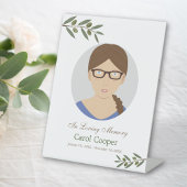 Signe de table funéraire avec rameau d'olivier