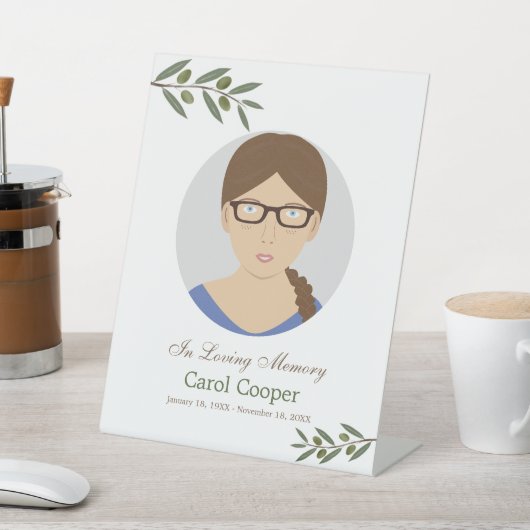 Signe de table funéraire avec rameau d'olivier (In SItu)