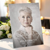 Signe De Table Funeral Memorial Elegant Minimalist Custom Photo