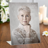 Signe De Table Funeral Memorial Elegant Minimalist Custom Photo