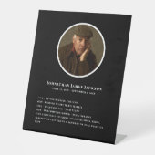 Signe De Table Funeral Memorial - Personal Details Display (Recto)