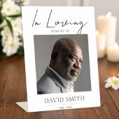 Signe De Table Funeral Memory Photo Minimalist Classic