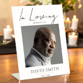 Signe De Table Funeral Memory Photo Minimalist Classic