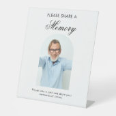 Signe De Table Funeral Share a Memory Minimal Simple Photo Arch (Recto)