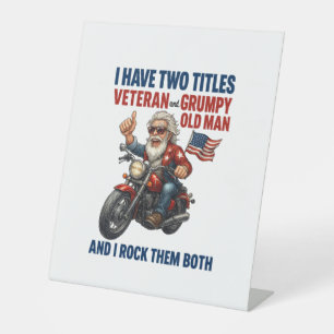 Signe De Table Funky Grumpy Vieux Homme Vétérinaire Moto