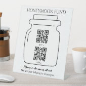 Signe De Table Funky honeymoon fund QR code digital tip jar (In SItu)