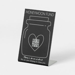 Signe De Table Funky honeymoon fund QR code digital tip jar