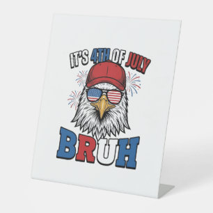 Signe De Table Funny 4th of July Eagle Bruh Maillot Patriotique C