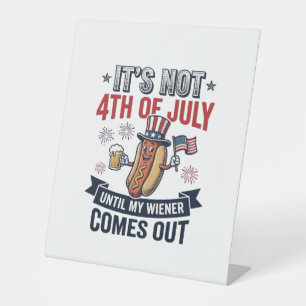 Signe De Table Funny 4th Of July Hot Dog Vintage Patriotic Shirt_