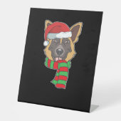 Signe De Table Funny Christmas Dog Xmas Santa German Shepherd Hol (Recto)