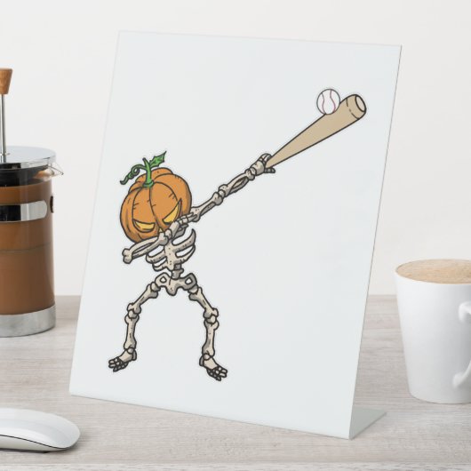 Signe De Table Funny Dabbing Pumpkin Head Baseball Gift Idea (In SItu)