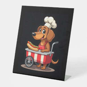 Signe De Table Funny Dachshund Chien Hotdog Sandwich Weenie Sauci