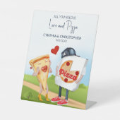 Signe De Table Funny Fête des mariées de pizza (Recto)