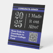 Signe De Table Funny Graduation 2025 College Fund QR Code (Recto)