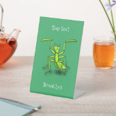 Signe De Table Funny green praying mantis cartoon illustration (In SItu)