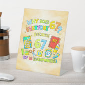 Signe De Table Funny Maths Number 67 Joke Desk Art for Kids (In SItu)