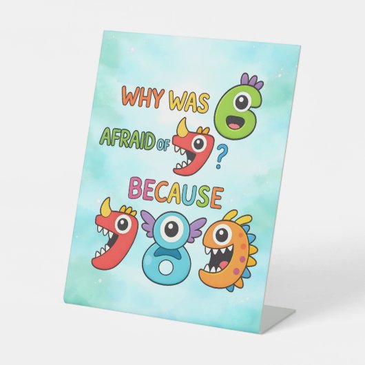 Signe De Table Funny Maths Numbers Joke Desk Poster for Kids (Recto)