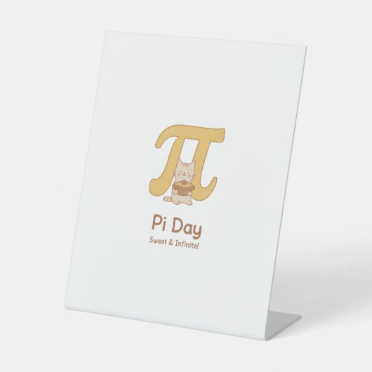 Signe De Table Funny Pi Day Animal with Pie – Math Lover Gift (Recto)