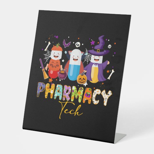 Signe De Table Funny Technicien en pharmacie Pharmacien Halloween (Recto)