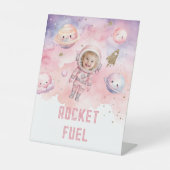 Signe De Table Fusées Carburant Planètes spatiales Fille annivers (Recto)