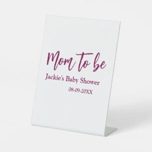 Signe De Table Futur maman baby shower nom date rose simple minim