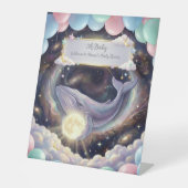 Signe De Table Galaxy Whale Baby Shower Welcome Sign (Recto)