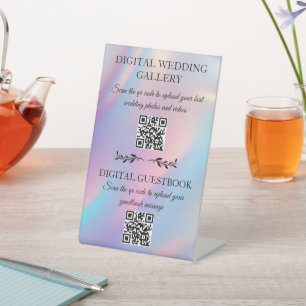 Signe De Table Galerie mariage et livre d'or code qr holographie