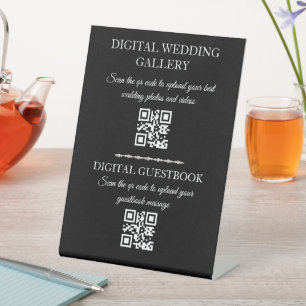 Signe De Table galerie mariage numérique & guestbook qr code noir