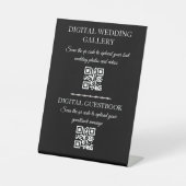 Signe De Table galerie mariage numérique & guestbook qr code noir (Recto)