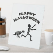 Signe De Table Garçon et chien d'Halloween (In SItu)