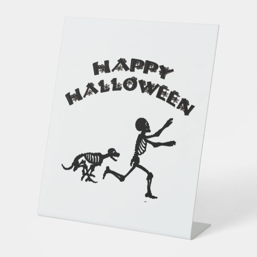 Signe De Table Garçon et chien d'Halloween (Recto)