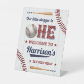 Signe De Table Garçons Baseball 1er anniversaire Bienvenue (Recto)