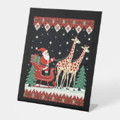 Signe De Table Garçons Filles Santa Claus équitation Giraffe Slei (Recto)