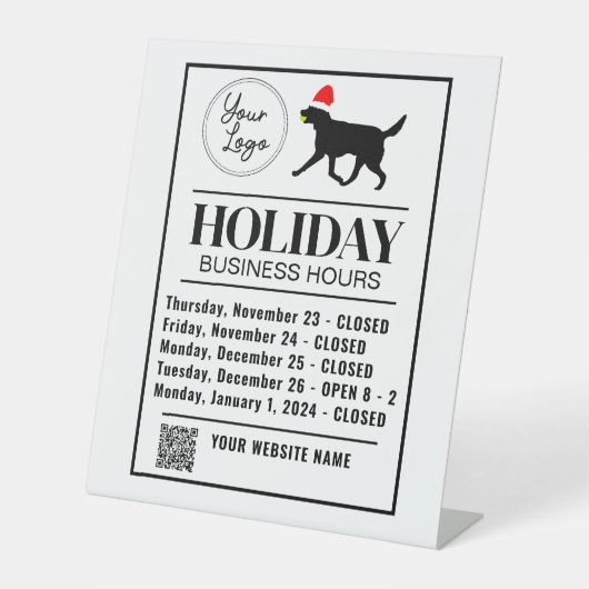 Signe De Table Garderie pour animaux Heures d'ouverture Modèle de (Recto)