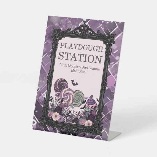 Signe De Table GARE éffrayante Gothique violet (Recto)