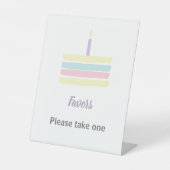 Signe De Table Gâteau d'aquarelle Anniversaire Favoriser (Recto)