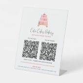 Signe De Table Gâteau rose blush de boulangerie 2 codes QR Payer  (Recto)
