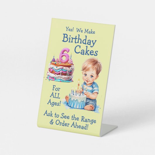 Signe De Table Gâteaux d'anniversaire pour enfants entièrement mo (Recto)