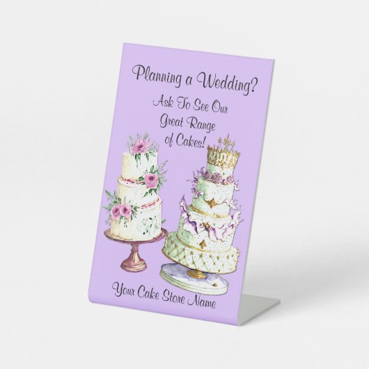 Signe De Table Gâteaux Mariages entièrement modifiables (Recto)