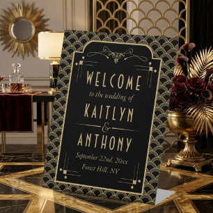 Signe De Table Gatsby Mariage Art déco des années 1920 vintage Ac