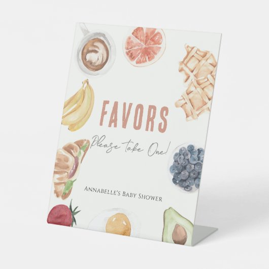 Signe De Table gaufres Café Fruits Bébé Brunch Faveurs (Recto)