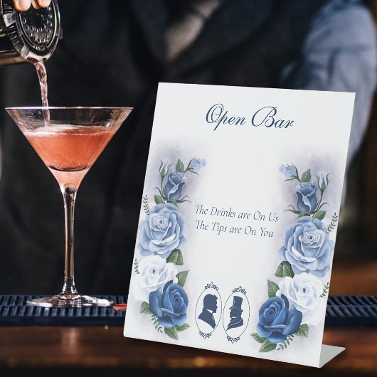 Signe De Table Gay Grooms Regency Roses bleus